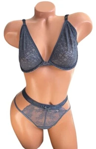 Victoria Secret Body By Victoria Unlined Demi Bra Panty Set 36DD/Large - Picture 1 of 4