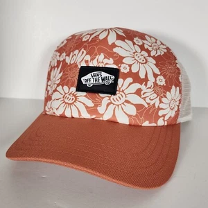 NWT Vans Off the Wall Floral Print Trucker Hat Cap Snapback orange flowers mesh - Picture 1 of 3