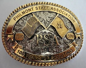 Philmont Scout Ranch PSA "100 Years of Scouting" Two-Tone Belt Buckle 1910-2010 - Picture 1 of 2