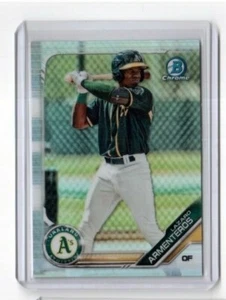 2019 Topps Bowman Chrome Refractor BDC-198 Lazaro Armenteros Oakland Athletics - Picture 1 of 2