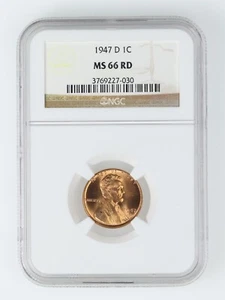 1947-D PCGS MS66RD Lincoln Wheat - Picture 1 of 4