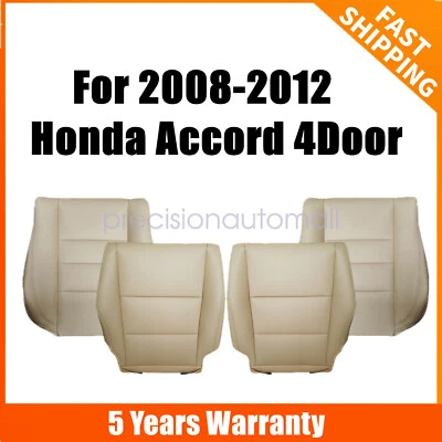 Replacement For 2008 2009-2012 Honda Accord Front Bottom & Top Seat Cover Tan Foto 1 de 4