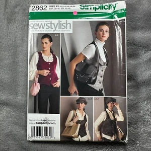 Simplicity 2862 Vest Tote Hat Wristlet Purse Pattern UNCUT Size 12–20 Western - Picture 1 of 7