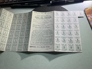 Auburndale. NY 1945 Fuel Oil Ration Class 5B Consumer Coupons - Picture 1 of 5