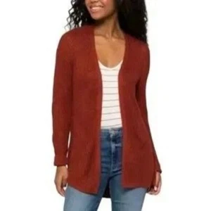 Pinque NWT Stitch Fix Artisan Jamelya Rust Cross Back Open Front Cardigan Small - Picture 1 of 7