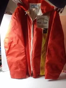 Vintage 78 America's Cup Yellow Orange Flotation Jacket Coat Men's XL - Picture 1 of 10