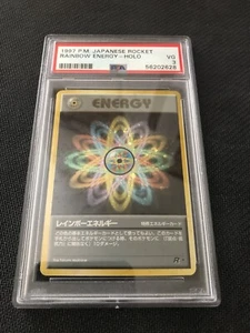 1997 P.M. Japanese Pokemon Rocket Rainbow Energy Holo PSA 3 VG - Picture 1 of 8