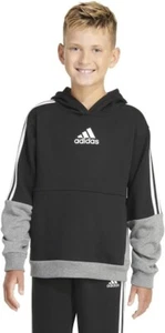 NWT Boy's Adidas Black and Gray Fleece Hoodie Size XLarge 18 - 20 - Picture 1 of 8
