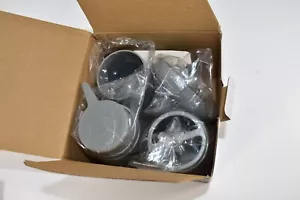 IMAVO ACCESSORI BAGNO SET 4 PEZZI GRIGIO NUOVO CON SCATOLA - Foto 1 di 4
