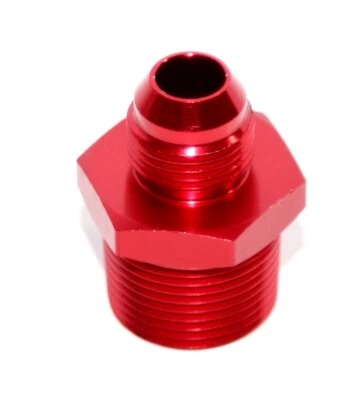 Adaptador de montaje anodizado de aluminio rosca macho NPT de 1 pieza rojo 8an an-8 a 3/4\" Foto 1 de 4