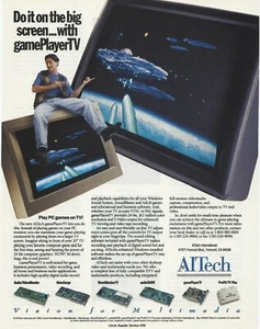 Vintage/Retro AITech gamePlayerTV PC to TV Print Ad Promo 1994 - Picture 1 of 2