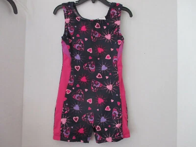 ESTILO LIBRE ~ UNITARD púrpura con CORAZONES ~ Niñas pequeñas Foto 1 de 2