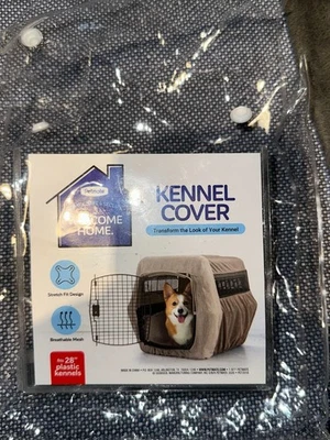 Cubierta para perrera Petmate Welcome Home se adapta a perrera de plástico de 28" Foto 1 de 2