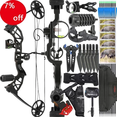 Archery Compound Bow Set 38-70lbs Adjustable Entry-level Arrow Target Shooting  - Image 1 of 4