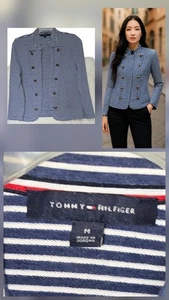 Cárdigan náutico Tommy Hilfiger para mujer talla mediana M azul marino tejido colonial - Imagen 1 de 6