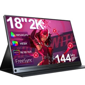 UPERFECT 144Hz Gaming Bildschirm 18" Tragbarer Monitor 2K 2560x1600 Freesync - Afbeelding 1 van 7