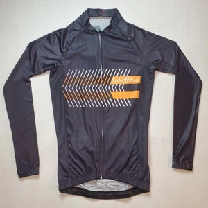 Cycle-Run Black/Orange Full Zip Long Sleeve 100% Polyester Shirt Women's Size XS - Picture 1 of 5