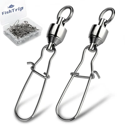 Snap Swivels 30Pack Ball Bearing Fishing Swivels Saltwater 0-10 Duo Lock Barr... - Image 1 of 4