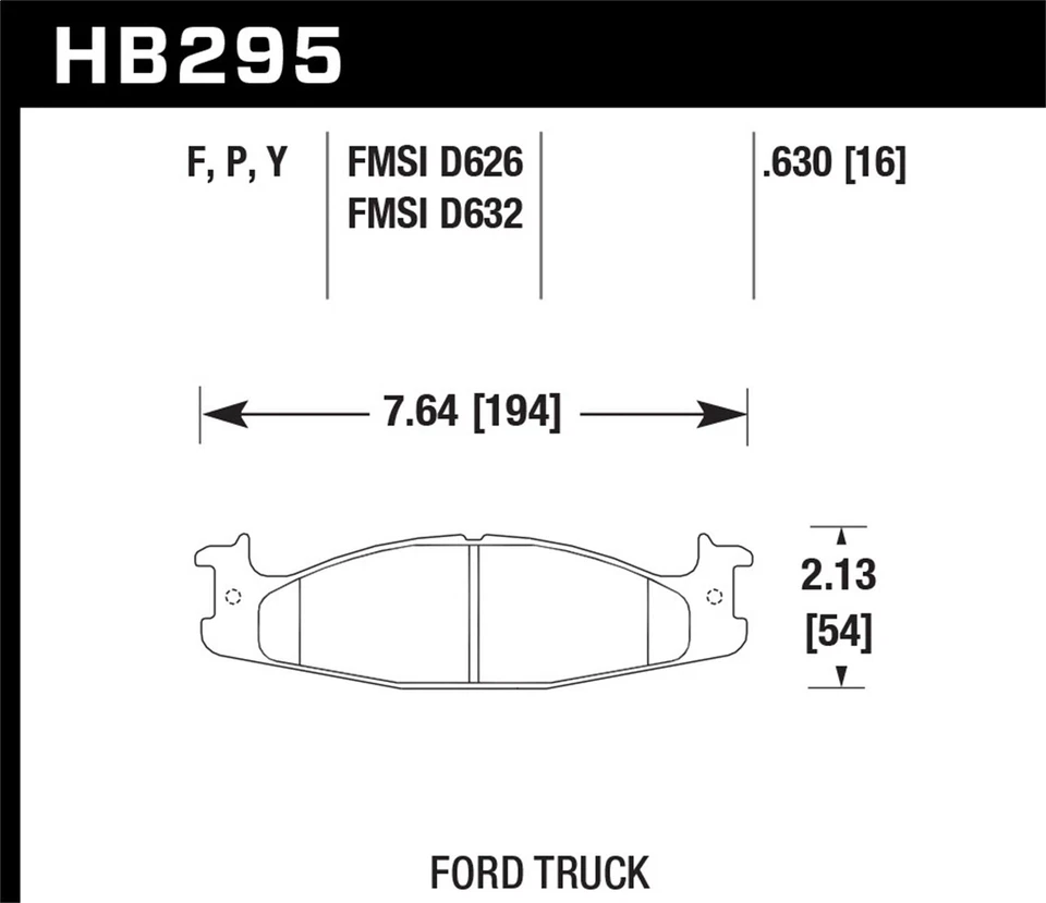 Pastillas de freno de disco Hawk HB295P.630 SuperDuty parada de alta resistencia, baja decoloración, plug-n-play Foto 1 de 2