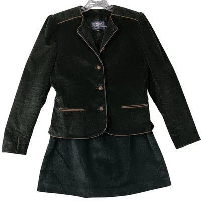 Traje Falda Pana Vintage Sterling Cooper London 9/10 Verde Bosque Oscuro Años 80 Foto 1 de 4