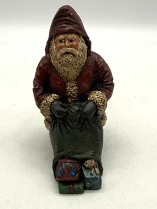 Vintage Large Folk Art SANTA Holding Toy Sack Bag 4.5" Figure Resin - Picture 1 of 10