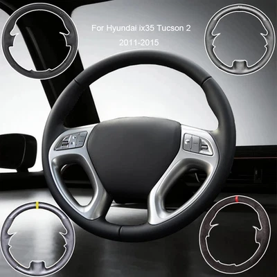 Cubierta de volante de coche de cuero de fibra de carbono personalizada para Hyundai ix35 Tucson 2 Foto 1 de 4