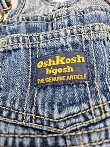VINTAGE Osh Kosh BGosh Denim Skirt Overalls Kids Size 6 mos  - Picture 1 of 12