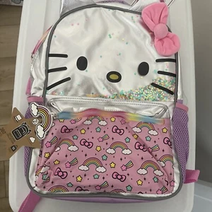 NEW Hello Kitty Kids 16" Backpack - Rainbow Pink "Back to School" Glitter - Picture 1 of 3