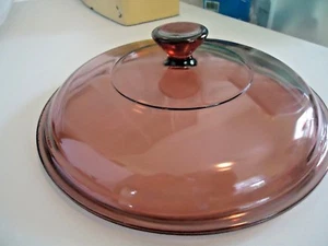 PYREX CORNING "CRANBERRY" 623 C LID ONLY APPROX 7 1/2" ROUND - Picture 1 of 5
