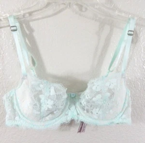 Sujetador Victoria's Secret 32C Dream Angels para mujer push up sin relleno verde usado en excelente estado - Imagen 1 de 4