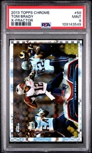 2013 Topps Chrome Tom Brady #50 X-Fractor PSA 9 New England Patriots Salón de la fama - Imagen 1 de 3