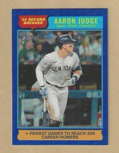 2025 Topps Heritage AARON JUDGE Record Breaker #3 Blue Chrome Refractor 144/150 - Picture 1 of 2
