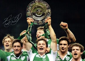 Brian O'DRISCOLL Signed Autograph 16x12 Photo 4 + Dealer COA Irish Rugby Legend - Picture 1 of 1