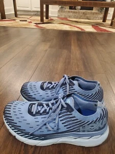 Womens Hoka One One Clifton 5 Knit blue running walking shoes sz 10 - Picture 1 of 9