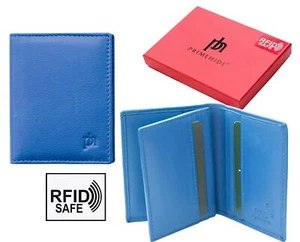 Prime Hide Valentino RFID SAFE Blue Leather Credit Card Holder Wallet Gift Boxed - Picture 1 of 6