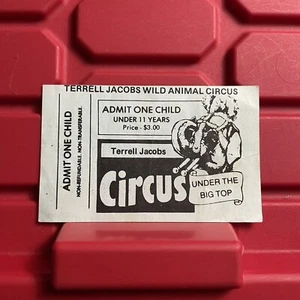 Terrell Jacobs Wild Animal Circus Ticket Stub Admit One Child Vintage 1970s - Picture 1 of 2