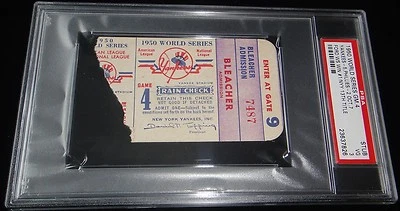 1950 World Series Game 4 Ticket "YANKEES CLINCH 13th WS Title at Stadium" PSA 3 - Image 1 of 3