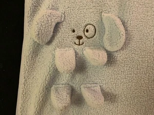 Chick Pea Blue 3D Puppy Soft Sherpa Plush Baby Blanket Polyester 24 x 36in - Picture 1 of 5