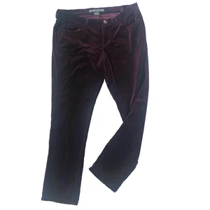 Ralph Lauren Velvet Jeans Pants Size 4 Black Label Straight Leg Preppy Burgundy - Picture 1 of 11