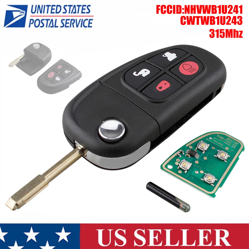 Mando a distancia abatible para Jaguar S-Type X-Type XJ8 2003 2004 2005 2006 2007 2008 Foto 1 de 4