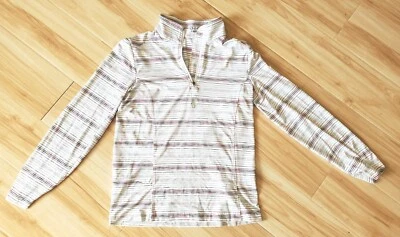 Youth Girls Spyder Pullover 1/2 Zip Striped Athletic Sweater Size Lg - Image 1 of 4