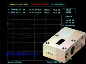 WR42 Waveguide Isolator Low Loss 24GHz data plots - Zdjęcie 1 z 8