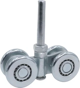 (Set di 2) Carrello Sospeso per Porta Fienile 46mm Doppia Ruota Binario Rulli - Foto 1 di 5
