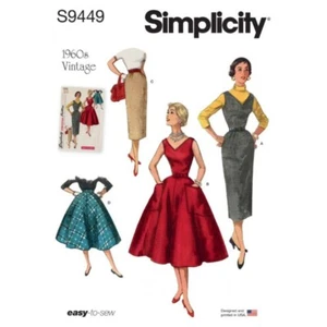 Simplicity Schnittmuster S9449 Misses 60er Jahre Vintage Kleid Trägerkleid Rock - Bild 1 von 2