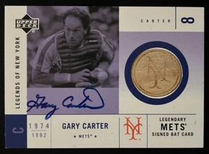 Gary Carter 2001 Upper Deck Legends of New York Autogramm Game Used Bat Mets - Bild 1 von 2