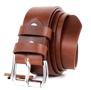 Men's Genuine Buffalo FULL GRAIN Leather Belt 1.5'' wide Amish Handmade in USA - Picture 1 of 25