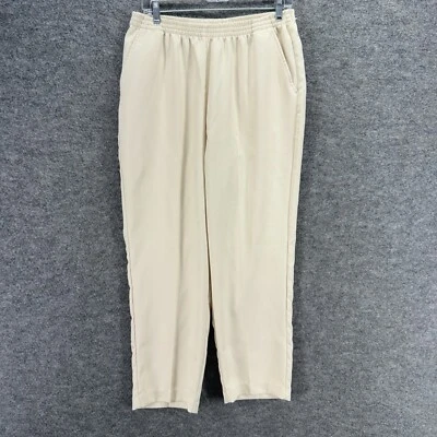 Pantalones Blair Mujer 16P Petite Beige Tiro Alto Plisados Rectos Tirar de Bolsillos Foto 1 de 4