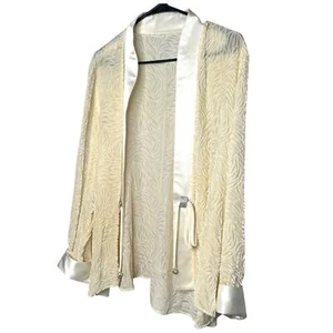 Plumero gótico de hadas caprichoso frente abierto terciopelo quemado vintage, XL - Imagen 1 de 11