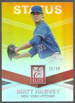 2015 Panini Elite Status Matt Harvey Gold /49 New York Mets #136 - Image 1 of 4