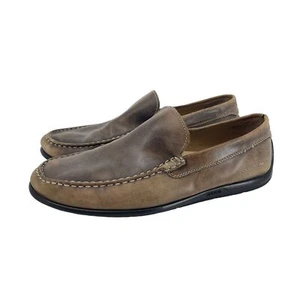 Ecco Men's Size 43 EU 9 - 9.5 US Brown Leather Driving Loafers Slip On Shoes - Picture 1 of 11